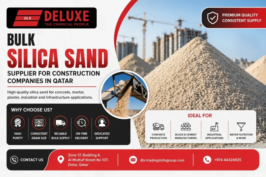 Bulk Silica Sand Supplier for Construction Companies in Qatar | DELUXE TRADING SERVICES WLL