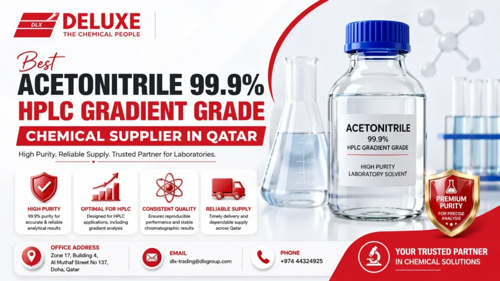 Best Acetonitrile 99.9% HPLC Gradient Grade Chemical Supplier in Qatar